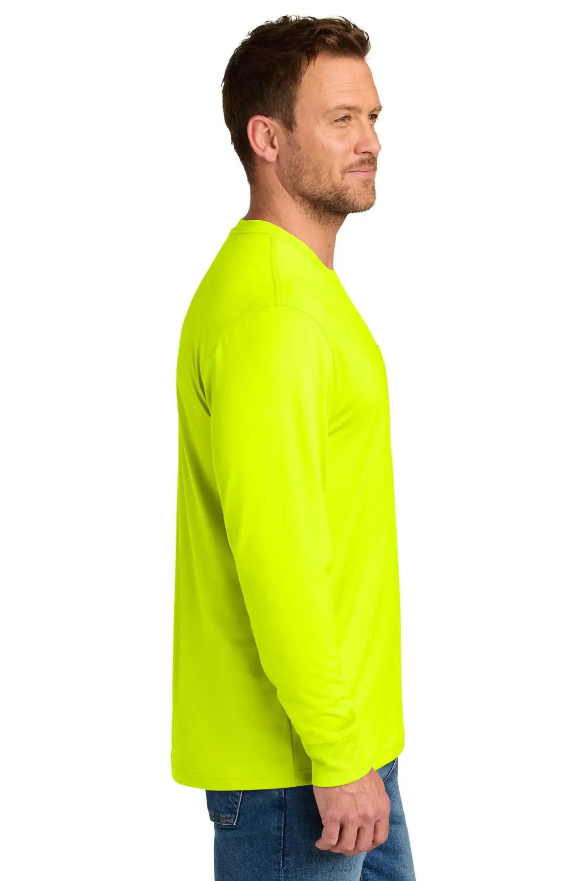 Cornerstone Cs440lsp Workwear Pro Long Sleeve Pocket Tee - Safety Yellow