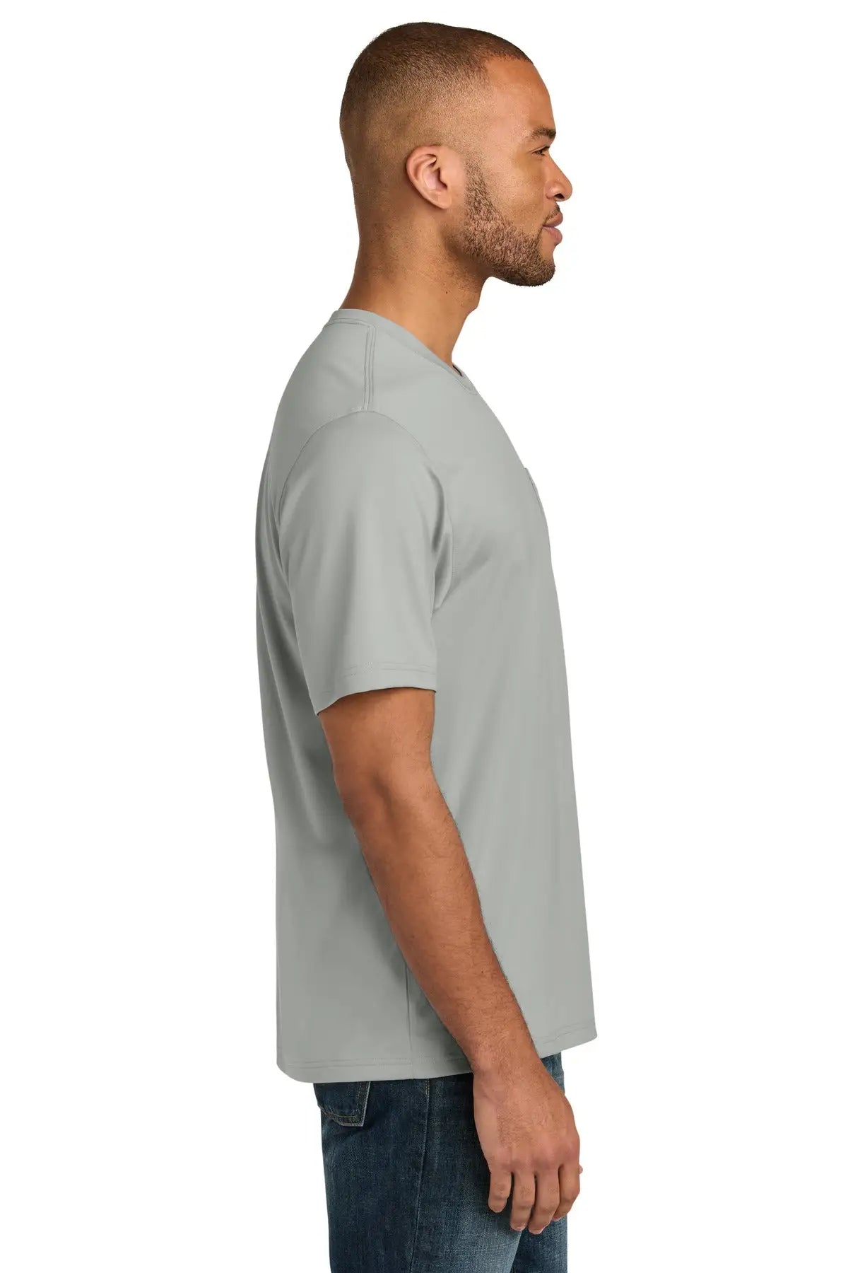 Cornerstone Cs440p Workwear Pro Short Sleeve Pocket Tee - Light Gray
