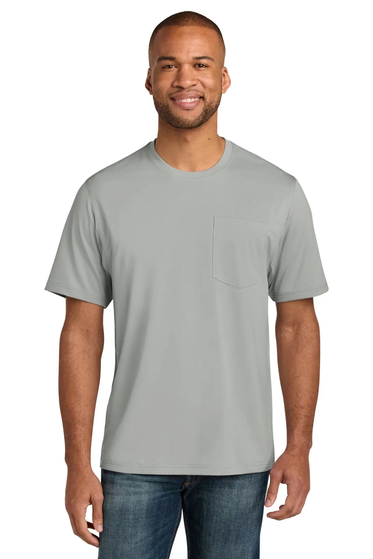 Cornerstone Cs440p Workwear Pro Short Sleeve Pocket Tee - Light Gray - Adult Xs