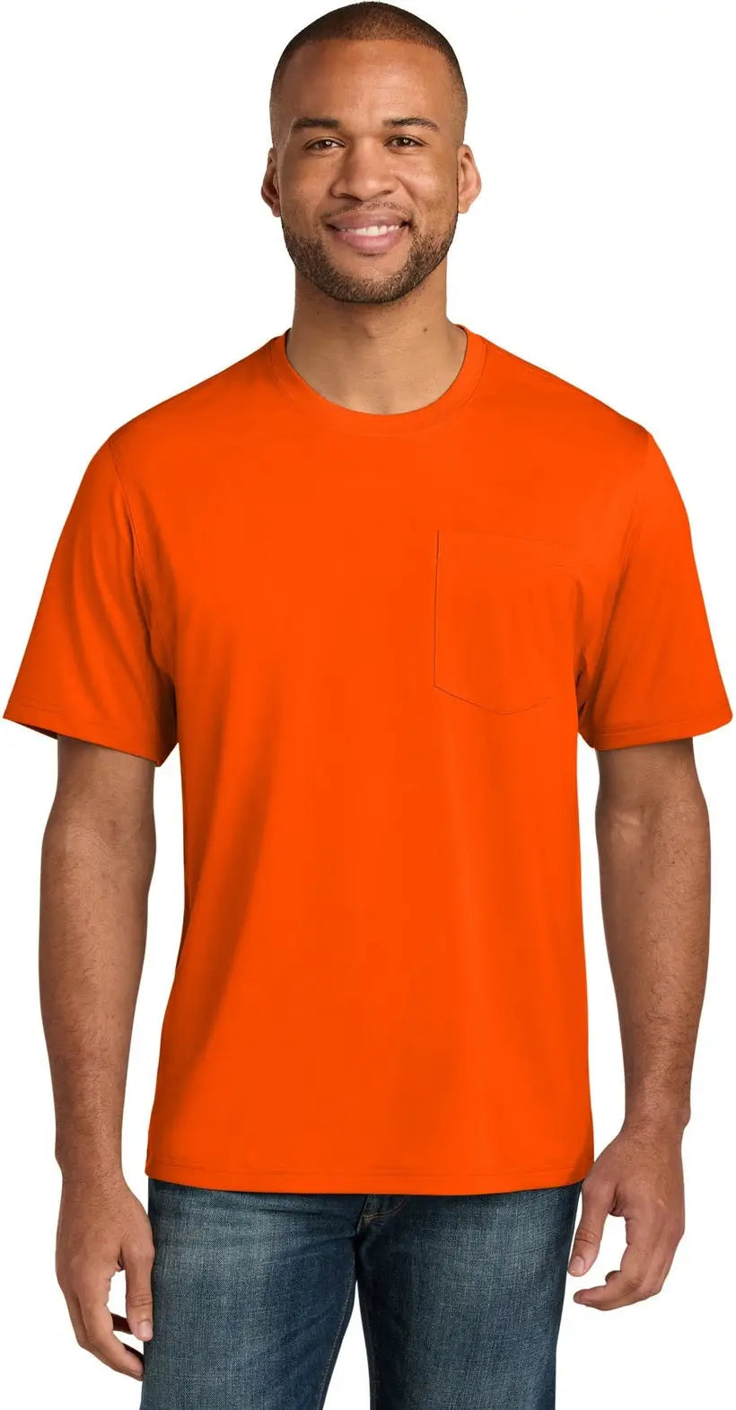 Cornerstone Cs440p Workwear Pro Short Sleeve Pocket Tee - Safety Orange - Adult Xs