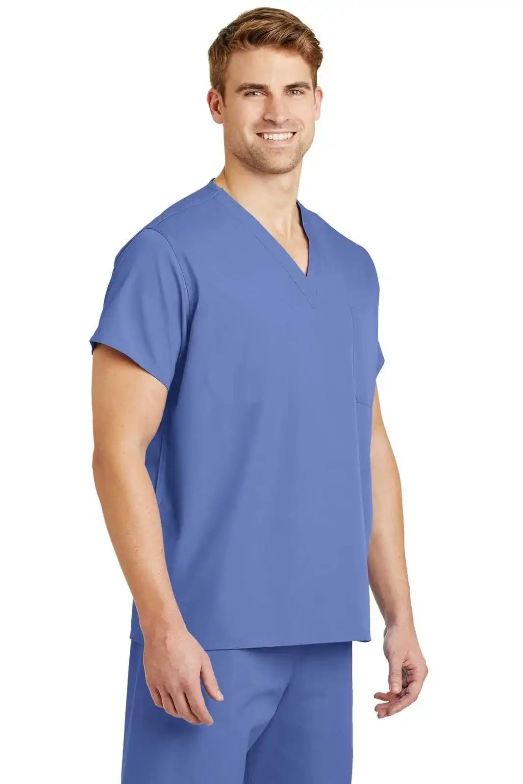 Cornerstone Cs501 Reversible V-neck Scrub Top - Ceil Blue