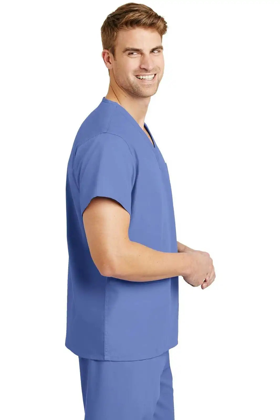Cornerstone Cs501 Reversible V-neck Scrub Top - Ceil Blue