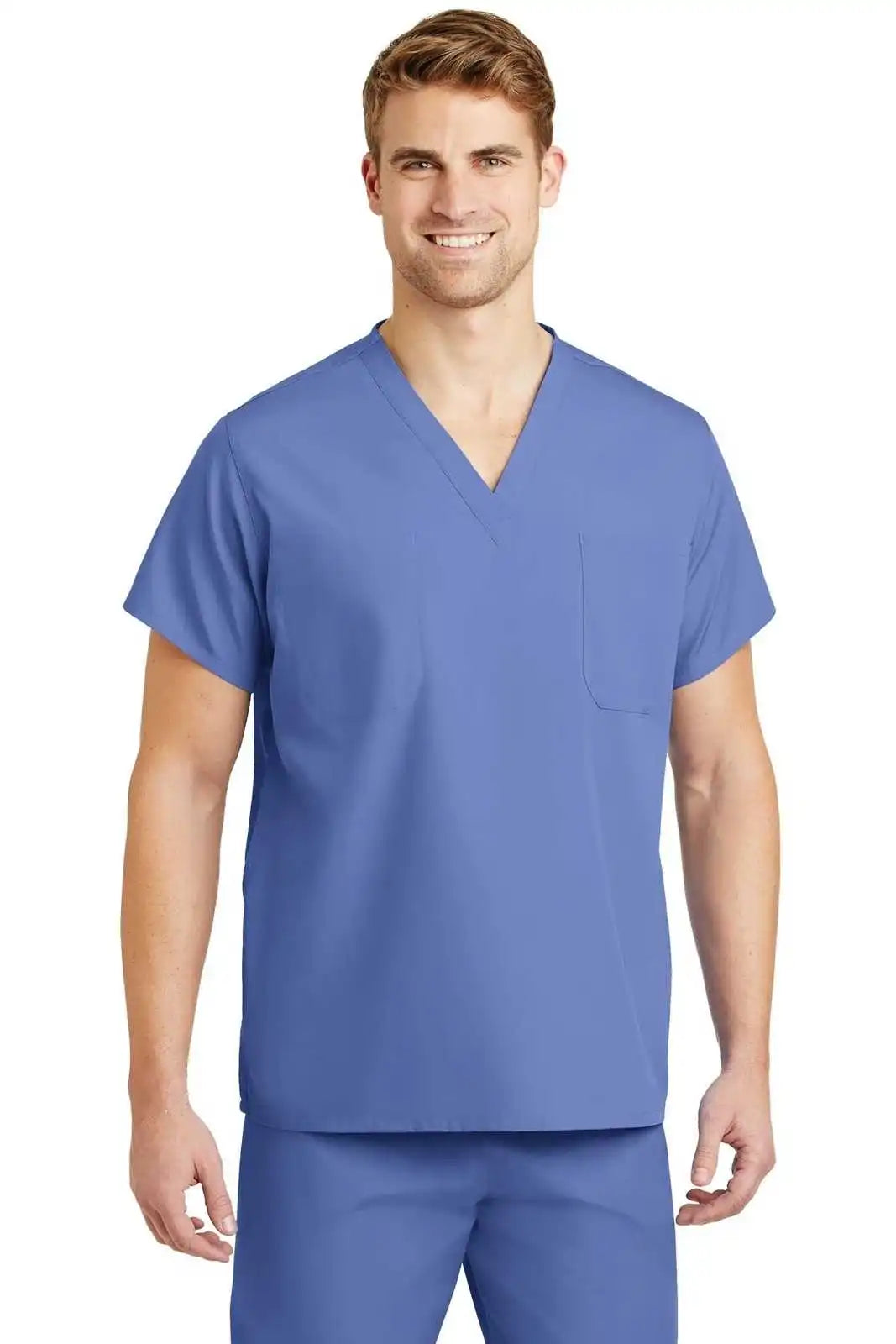 Cornerstone Cs501 Reversible V-neck Scrub Top - Ceil Blue
