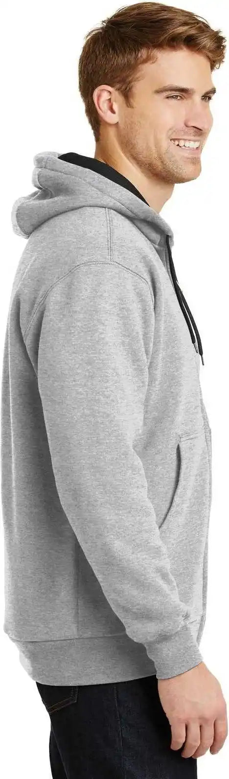 Cornerstone Cs620 Heavyweight Full-zip Hooded Sweatshirt with Thermal Lining - Athletic Heather