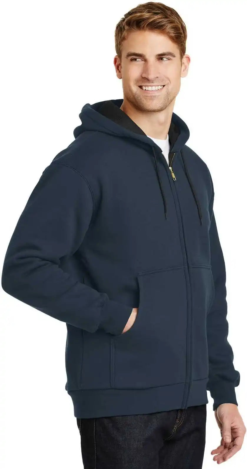 Cornerstone Cs620 Heavyweight Full Zip Hooded Sweatshirt with Thermal Lining Navy