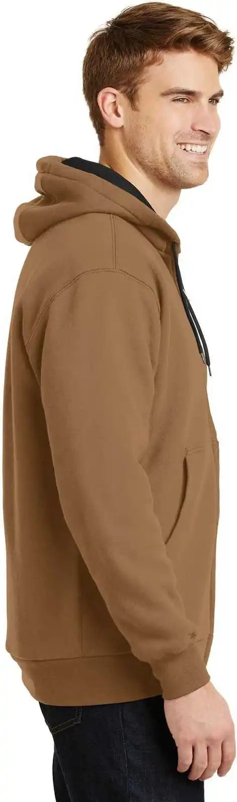 Cornerstone Cs620 Heavyweight Full Zip Hooded Sweatshirt with Thermal Lining Duck Brown