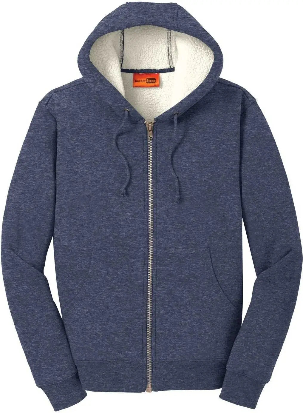 Cornerstone Cs625 Heavyweight Sherpa-lined Hooded Fleece Jacket - Navy