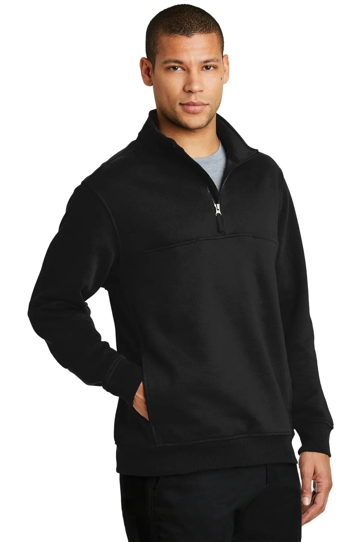 Cornerstone Cs626 1/2-zip Job Shirt - Black