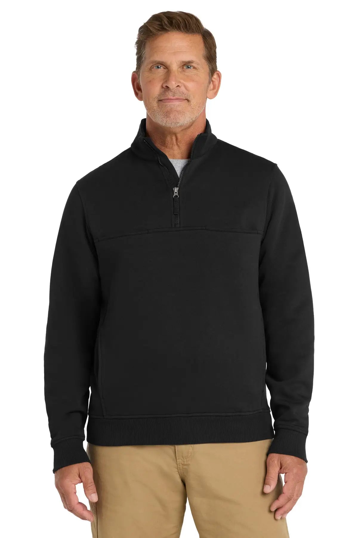 Cornerstone Cs626 1/2-zip Job Shirt - Black