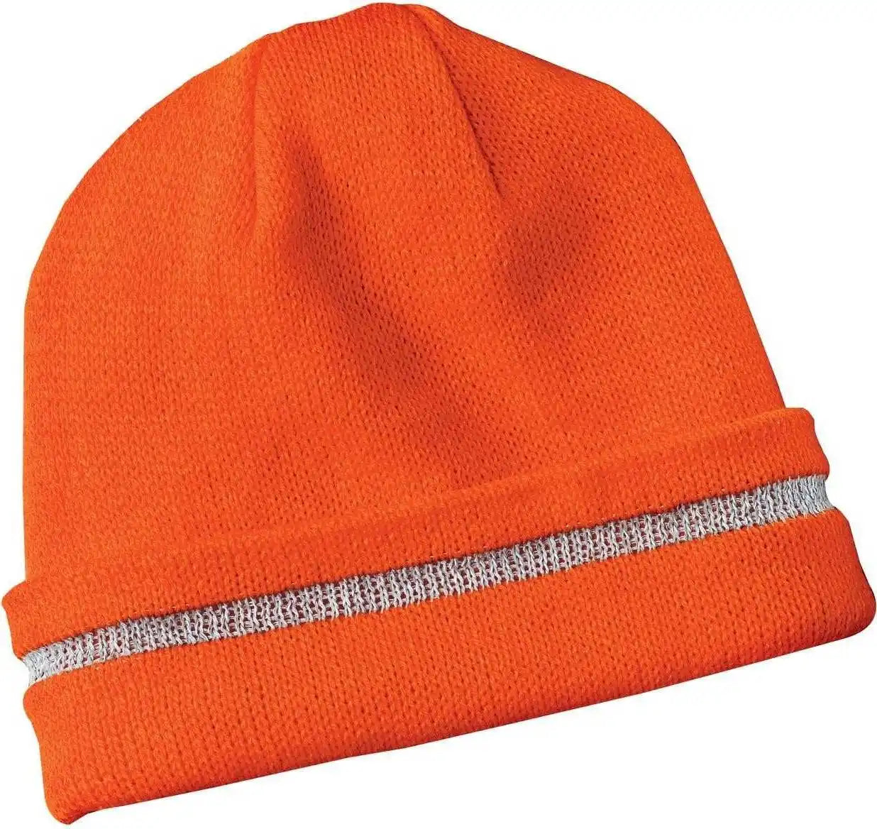 Cornerstone Cs800 Enhanced Visibility Beanie with Reflective Stripe - Safety Orange - one Size Fits Most