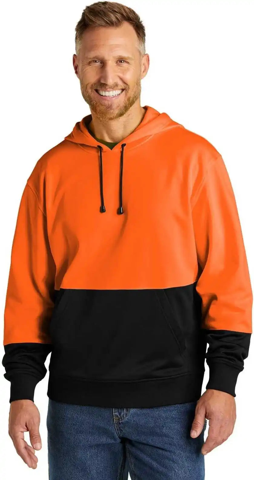Cornerstone Csf01 Enhanced Visibility Fleece Pullover Hoodie - Safety Orange