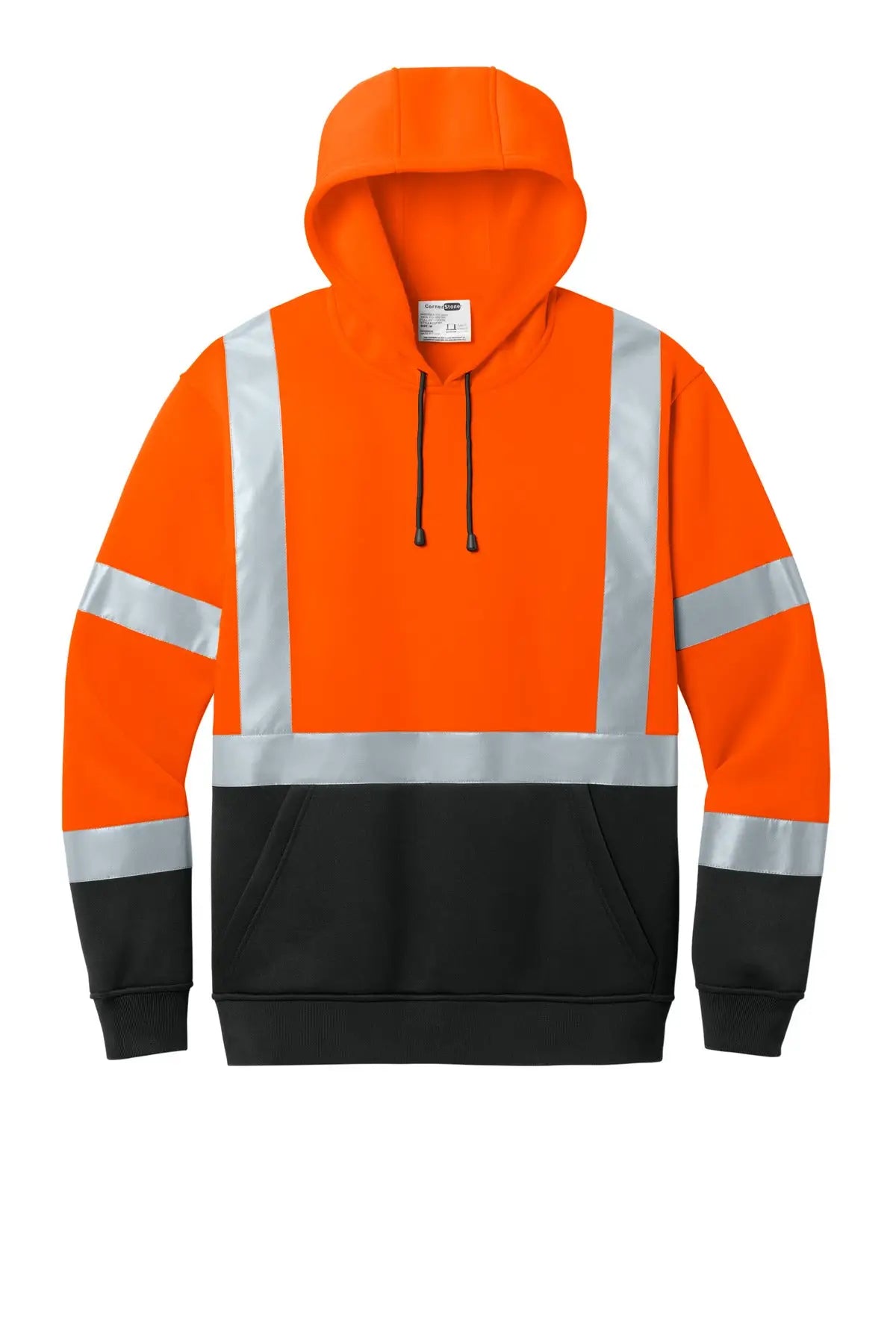 Cornerstone Csf301 Ansi 107 Class 3 Heavy-duty Fleece Pullover Hoodie - Safety Orange