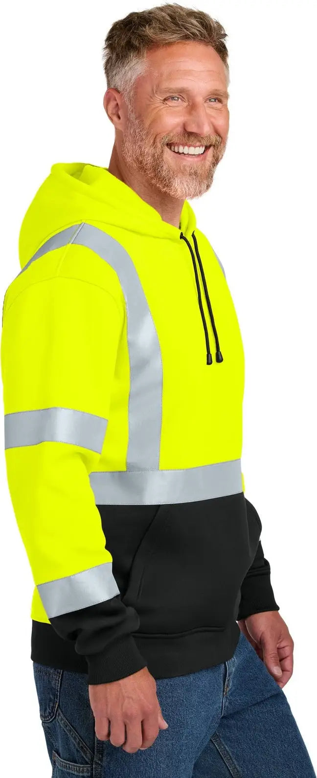 Cornerstone Csf301 Ansi 107 Class 3 Heavy-duty Fleece Pullover Hoodie - Safety Yellow