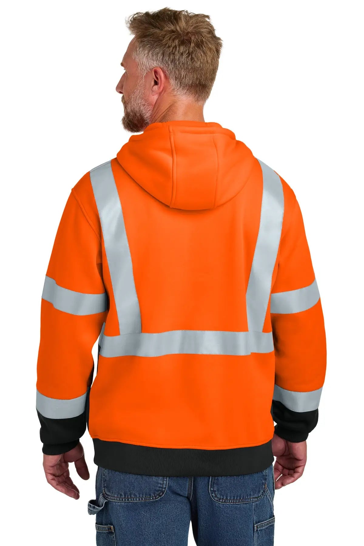 Cornerstone Csf301 Ansi 107 Class 3 Heavy-duty Fleece Pullover Hoodie - Safety Orange
