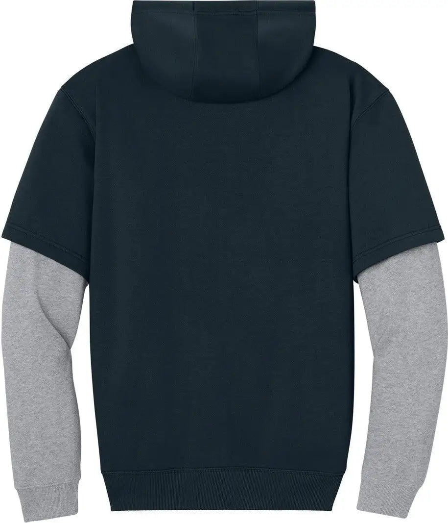 Cornerstone Csf632 Tough Fleece Layered Hoodie - Navy Heather Gray - Navy/ / Adult Xs