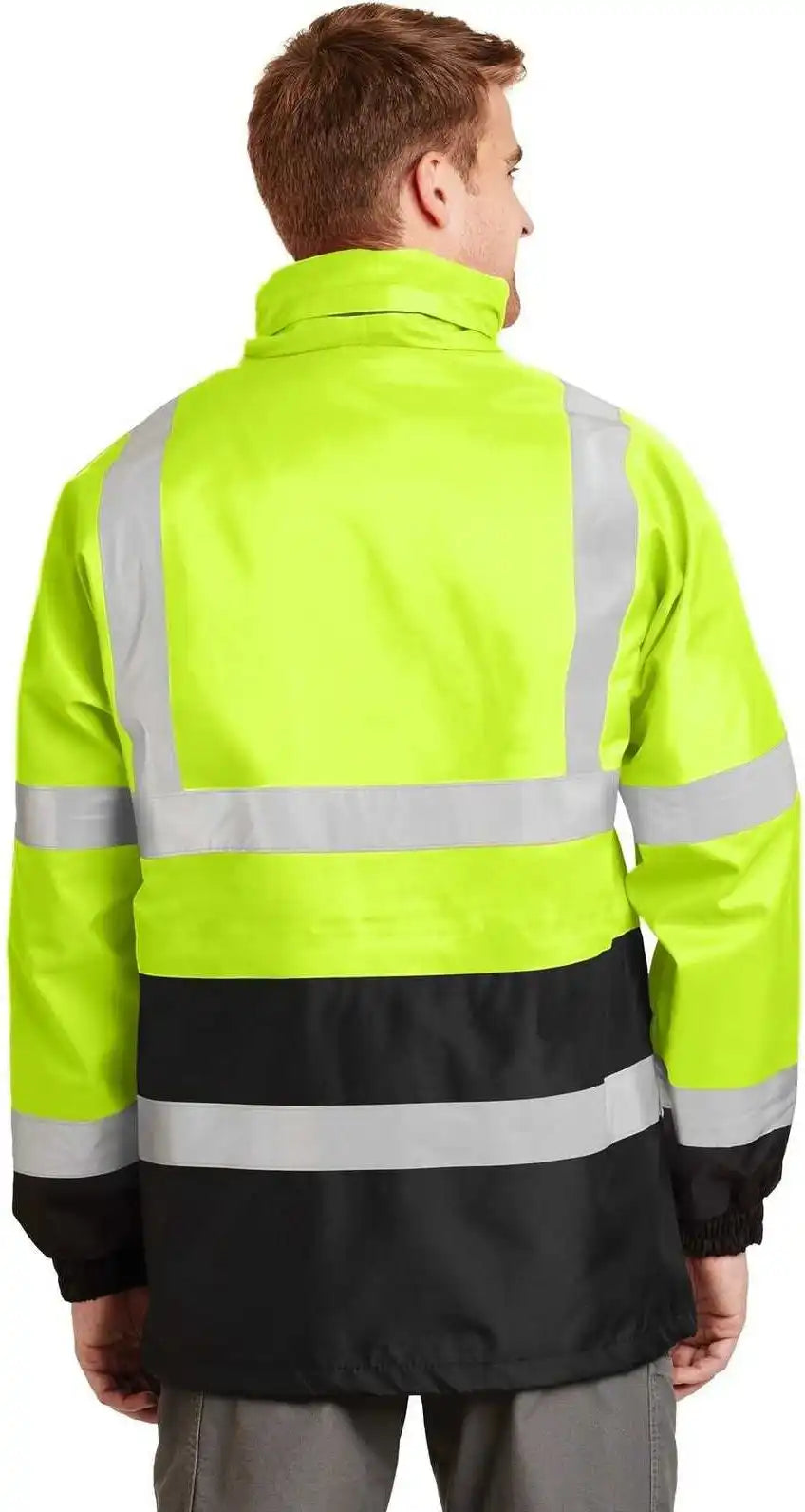 Cornerstone Csj24 Ansi 107 Class 3 Waterproof Parka Safety Yellow Black