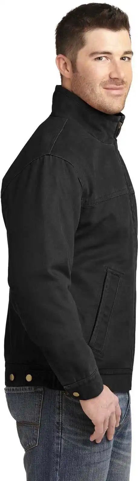 Cornerstone Csj40 Washed Duck Cloth Flannel Lined Work Jacket Black