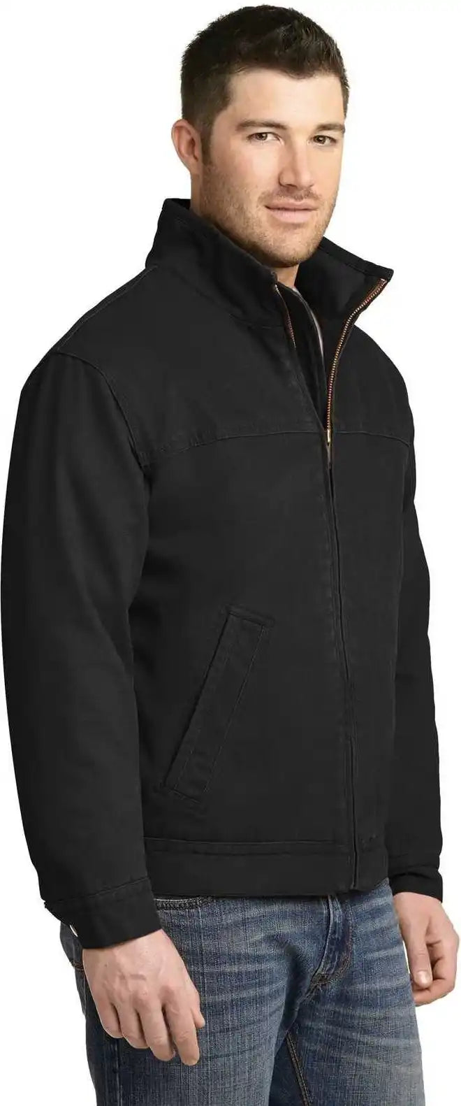 Cornerstone Csj40 Washed Duck Cloth Flannel Lined Work Jacket Black