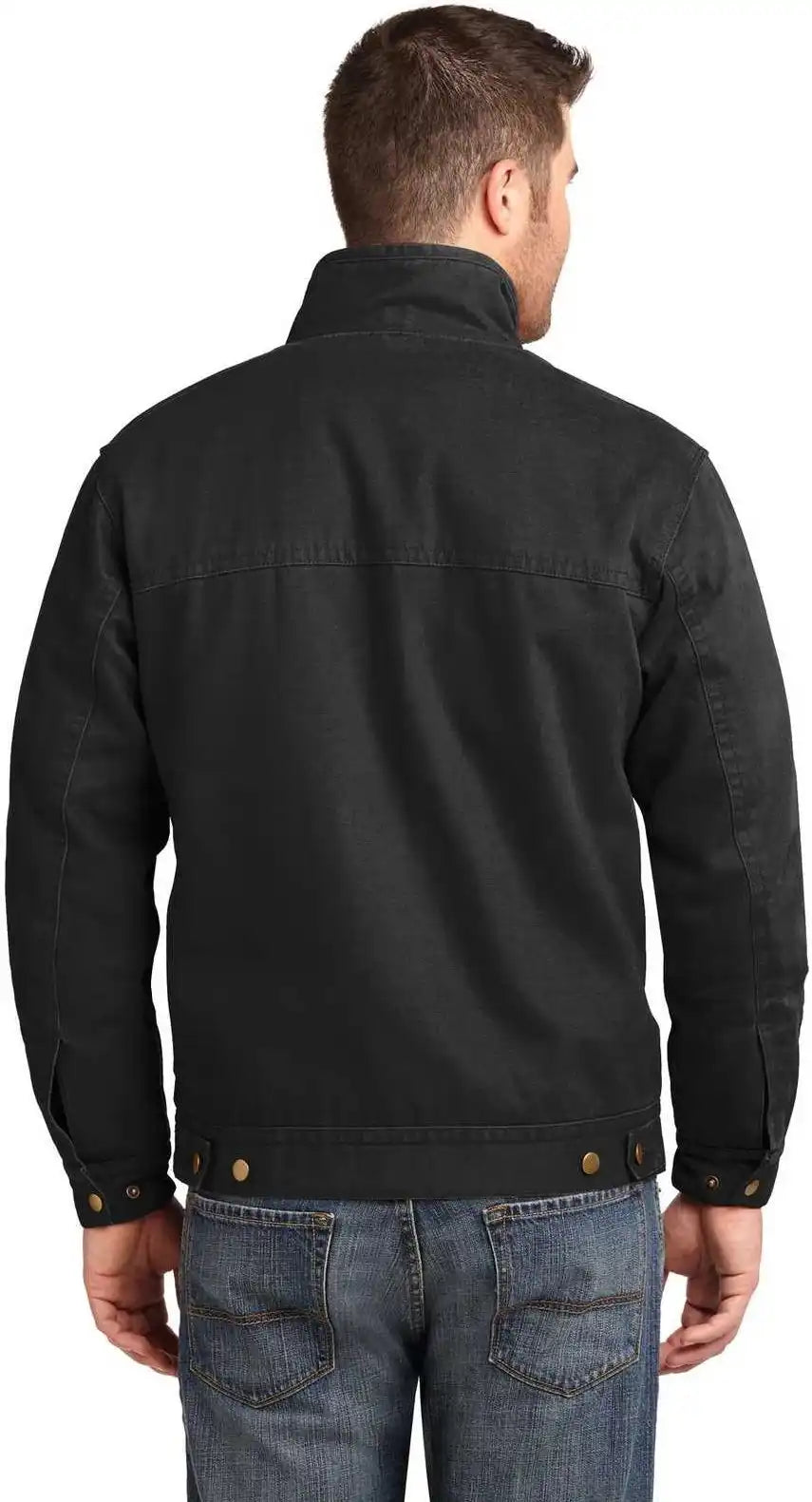 Cornerstone Csj40 Washed Duck Cloth Flannel-lined Work Jacket - Black