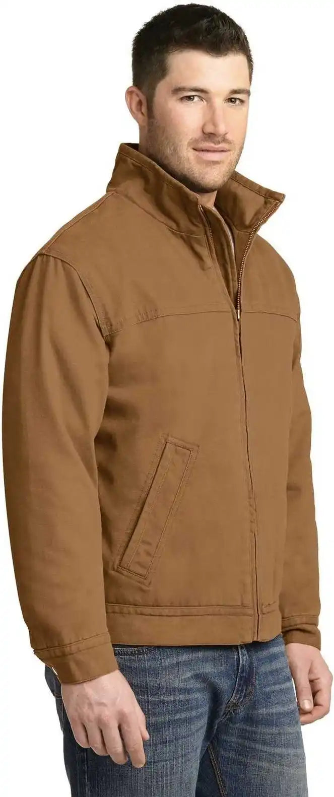 Cornerstone Csj40 Washed Duck Cloth Flannel Lined Work Jacket Brown