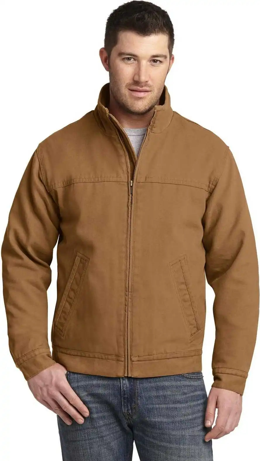 Cornerstone Csj40 Washed Duck Cloth Flannel Lined Work Jacket Brown
