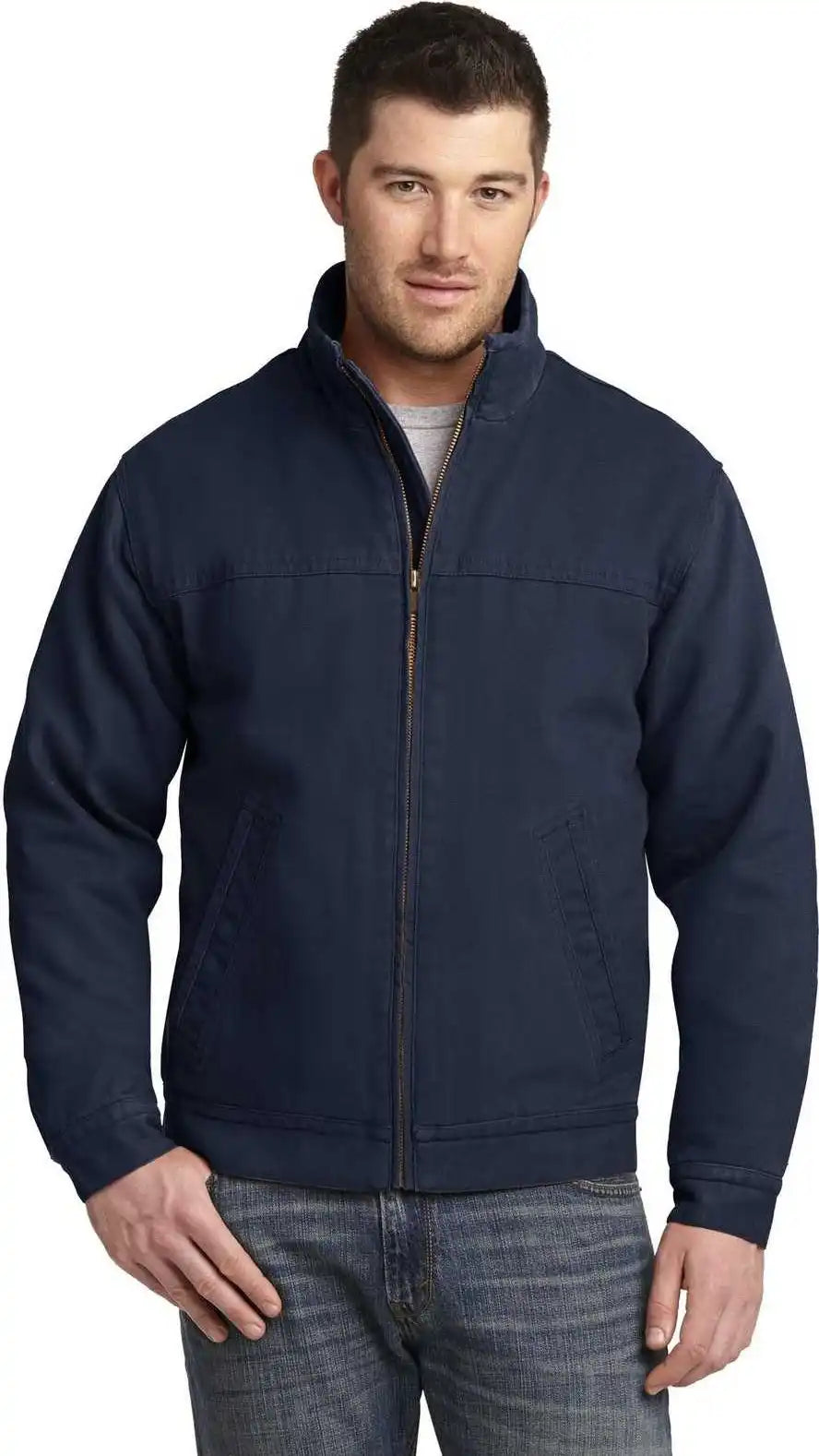 Cornerstone Csj40 Washed Duck Cloth Flannel Lined Work Jacket Navy