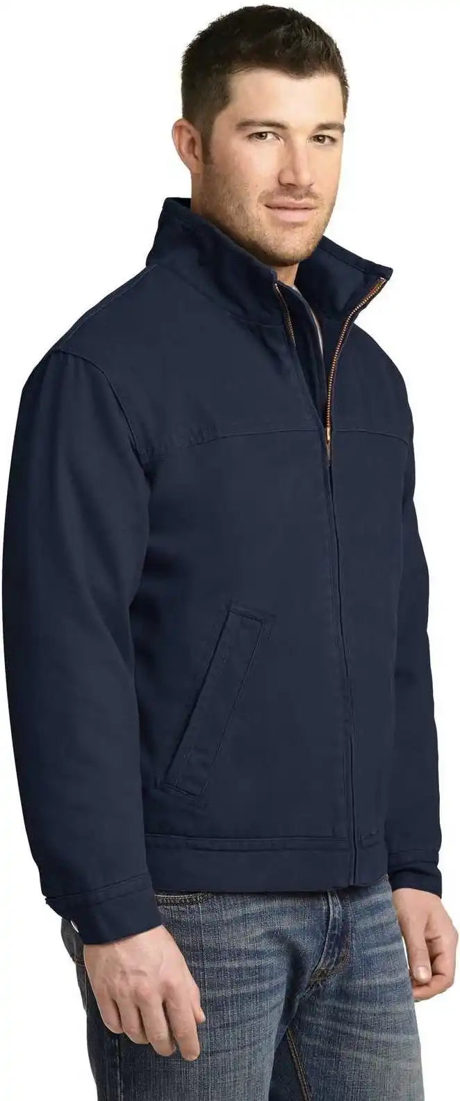Cornerstone Csj40 Washed Duck Cloth Flannel Lined Work Jacket Navy