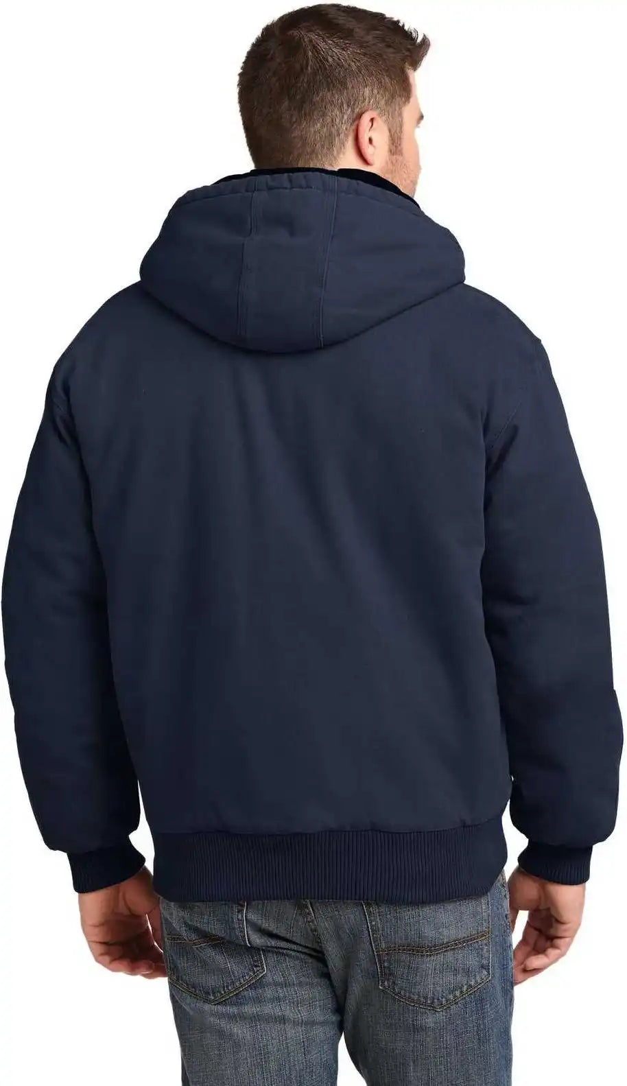 Cornerstone Csj41 Washed Duck Cloth Insulated Hooded Work Jacket - Navy