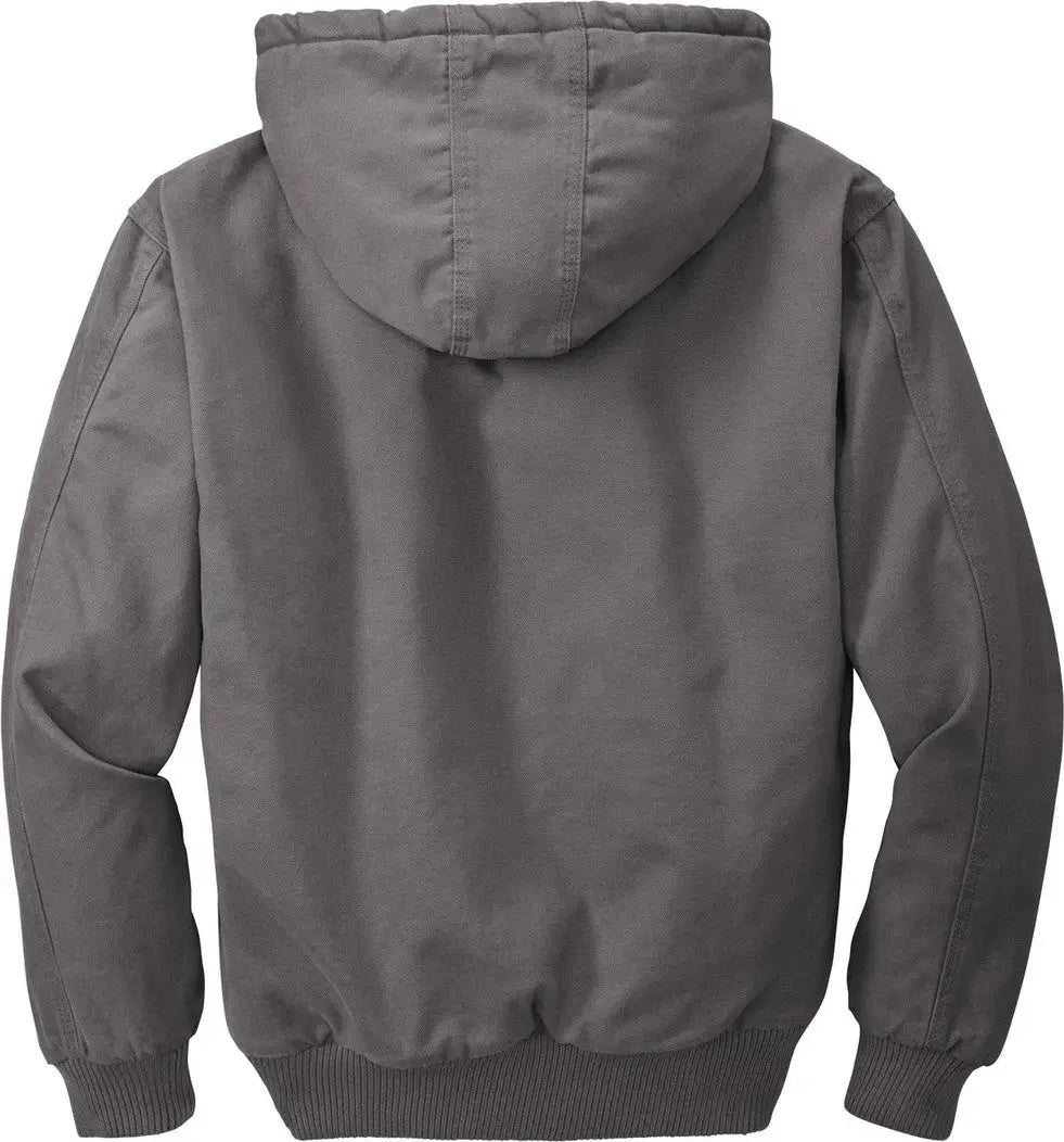 Cornerstone Csj41 Washed Duck Cloth Insulated Hooded Work Jacket - Metal Gray - Adult Xs