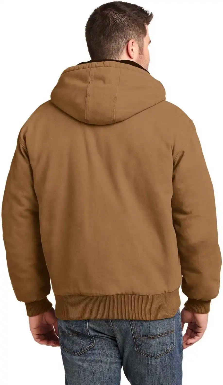Cornerstone Csj41 Washed Duck Cloth Insulated Hooded Work Jacket Brown