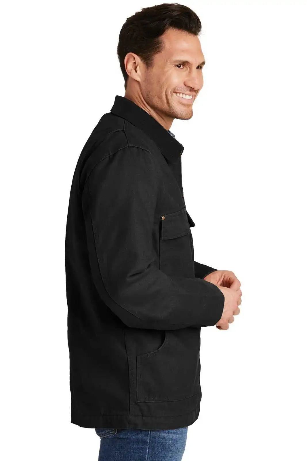 Cornerstone Csj50 Washed Duck Cloth Chore Coat - Black