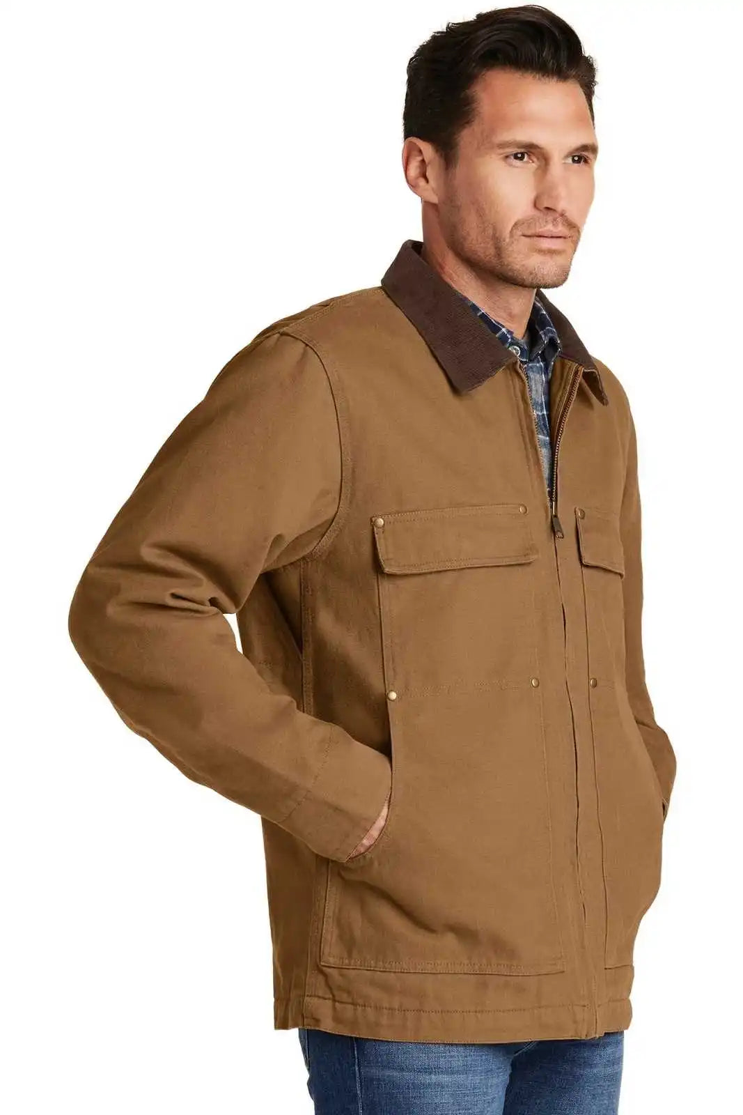 Cornerstone Csj50 Washed Duck Cloth Chore Coat - Brown