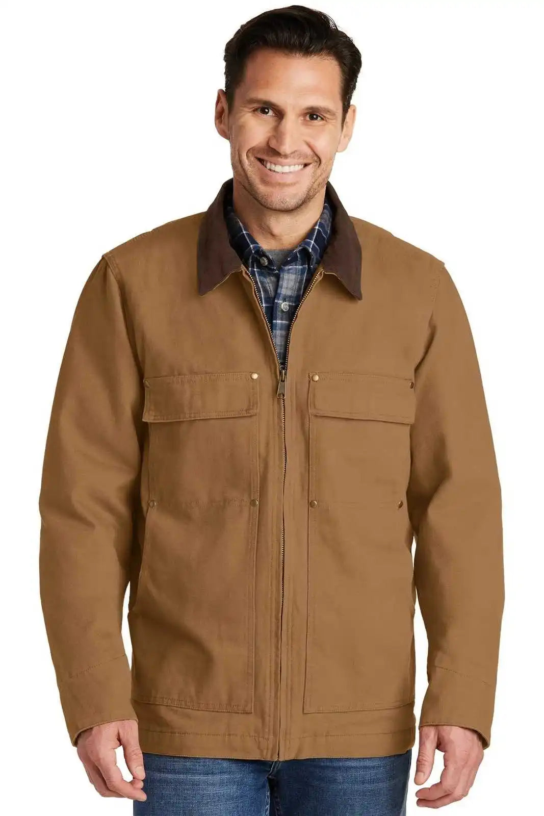 Cornerstone Csj50 Washed Duck Cloth Chore Coat - Brown