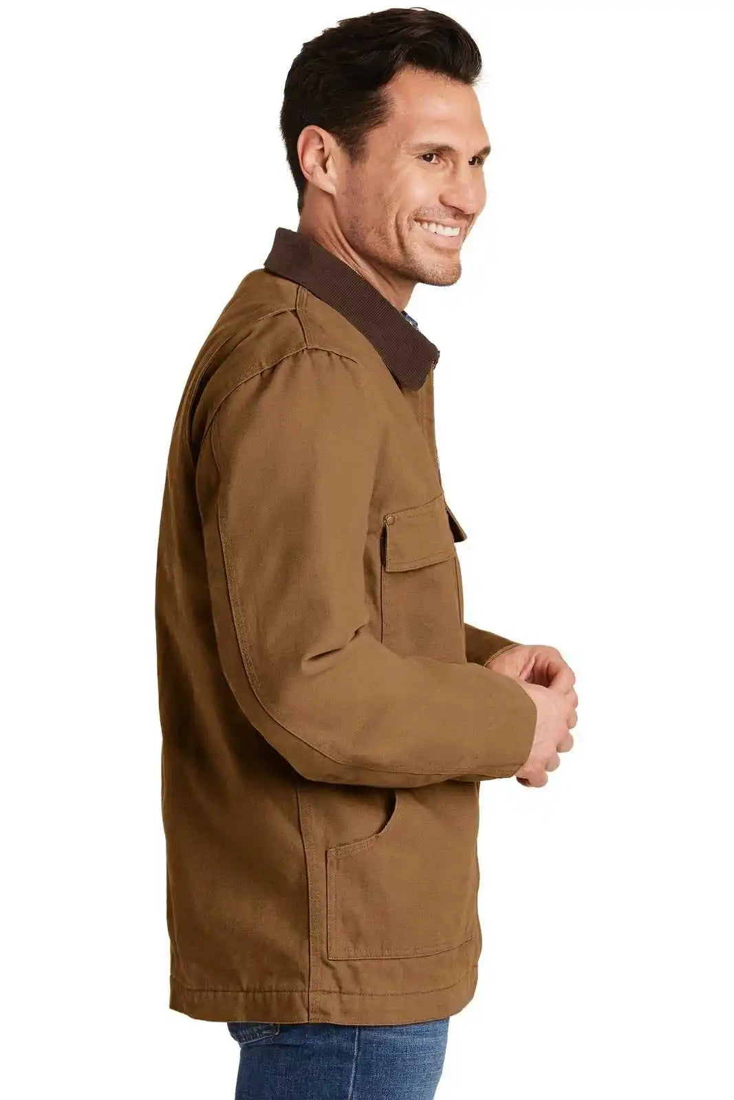 Cornerstone Csj50 Washed Duck Cloth Chore Coat - Brown