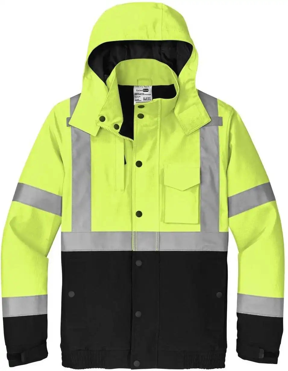 Cornerstone Csj501 Ansi 107 Class 3 Waterproof Insulated Ripstop Bomber Jacket - Safety Yellow