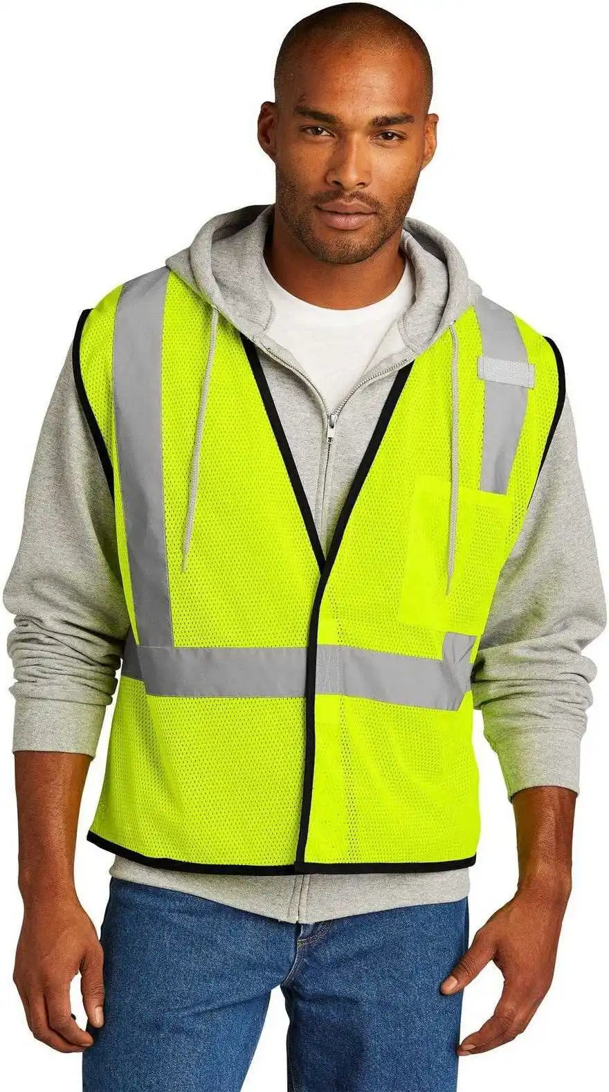 Cornerstone Csv100 Ansi 107 Class 2 Economy Mesh one Pocket Vest Safety Yellow