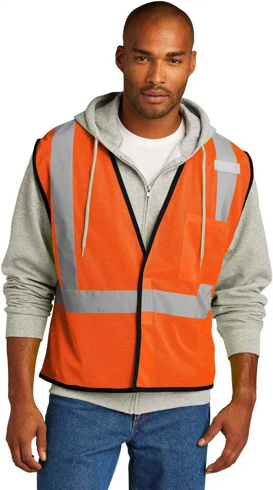 Cornerstone Csv100 Ansi 107 Class 2 Economy Mesh One-pocket Vest - Safety Orange