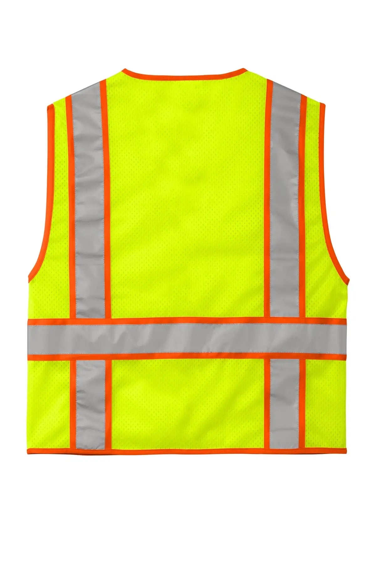 Cornerstone Csv103 Ansi 107 Class 2 Mesh Zippered Two-tone Vest - Safety Yellow / Adult S/m