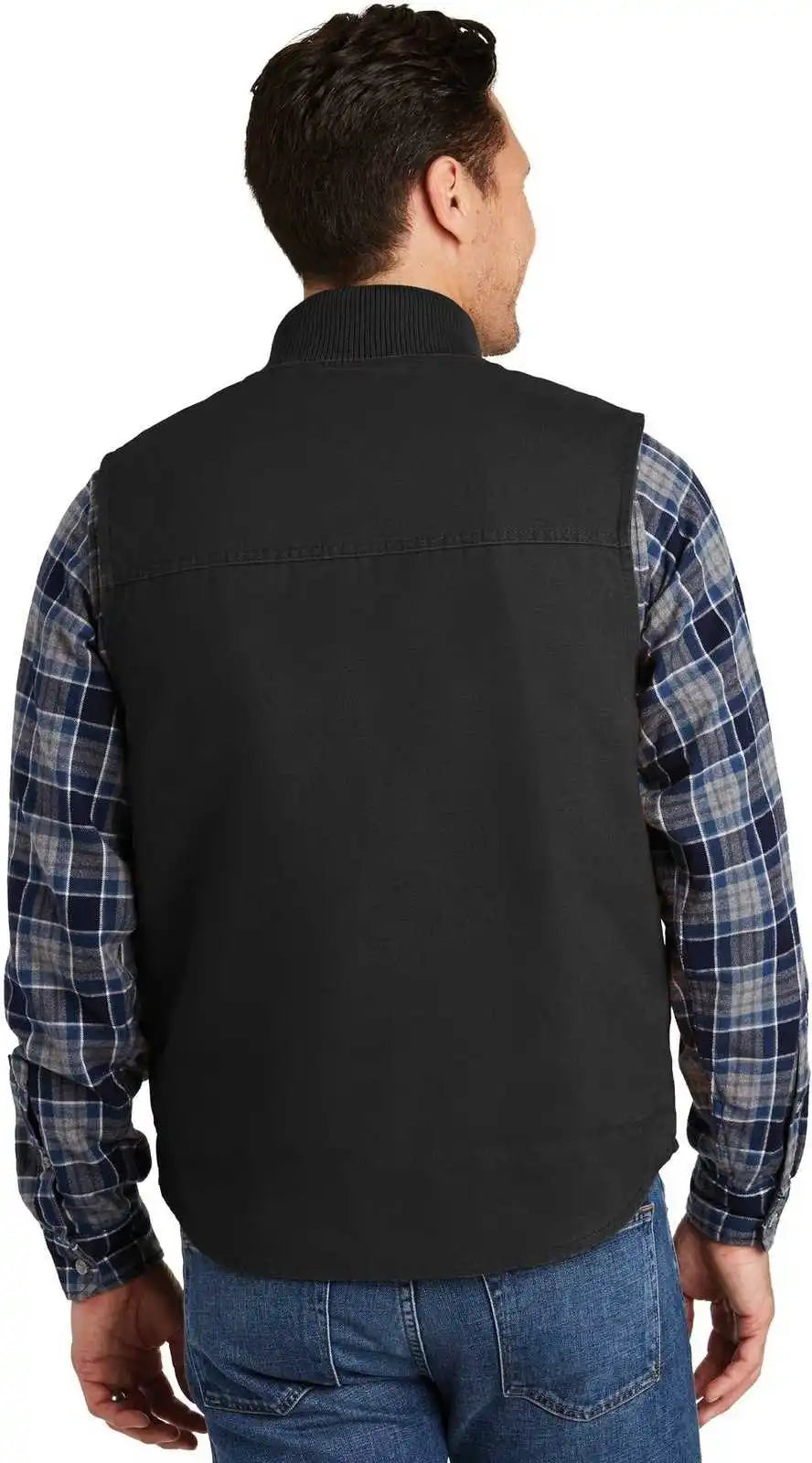 Cornerstone Csv40 Washed Duck Cloth Vest - Black