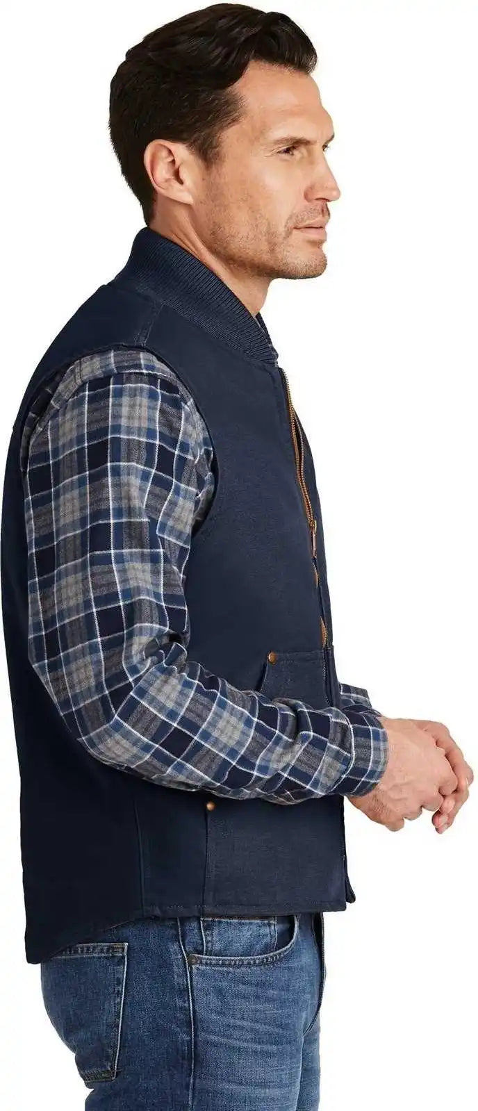Cornerstone Csv40 Washed Duck Cloth Vest - Navy