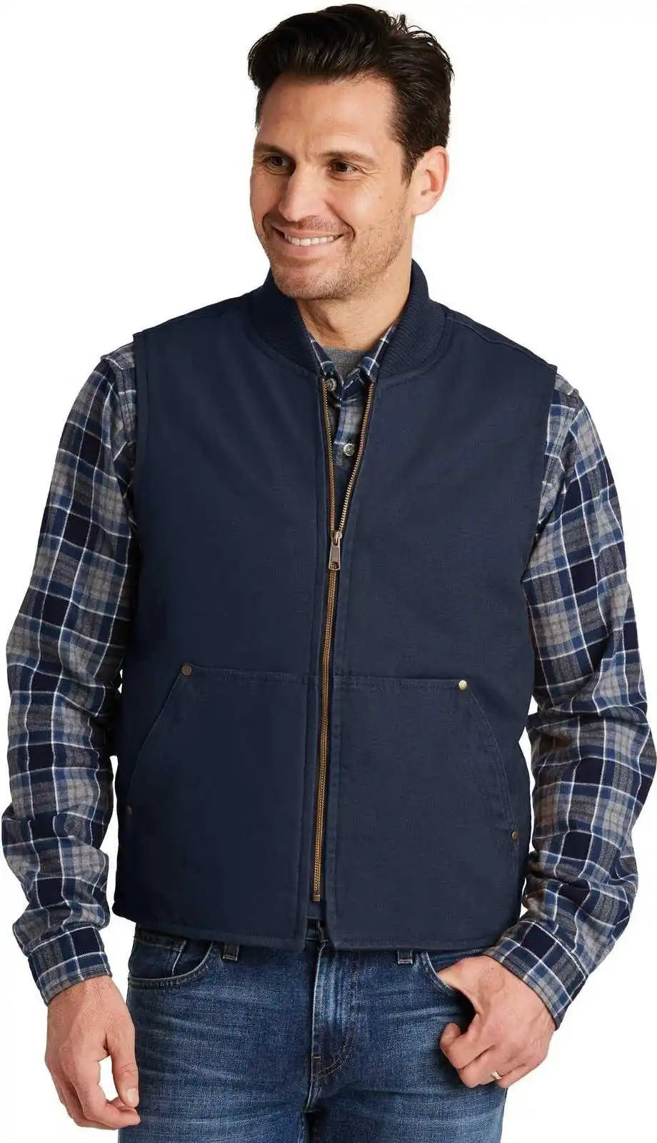 Cornerstone Csv40 Washed Duck Cloth Vest - Navy