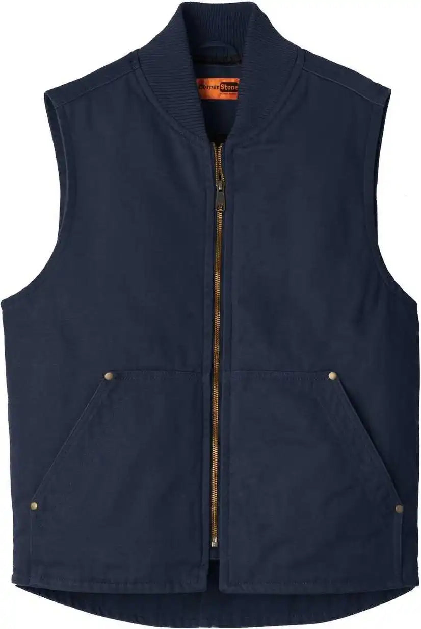 Cornerstone Csv40 Washed Duck Cloth Vest - Navy