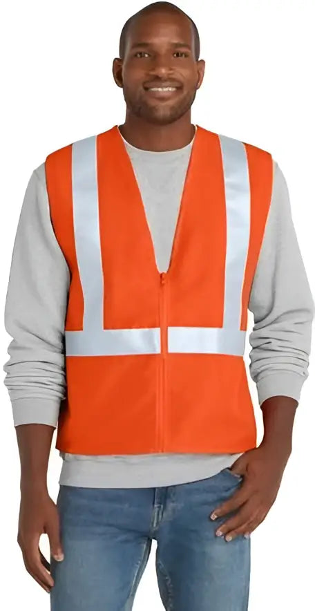 Cornerstone Csv400 Ansi 107 Class 2 Safety Vest - Orange/ Reflective / Adult S/m