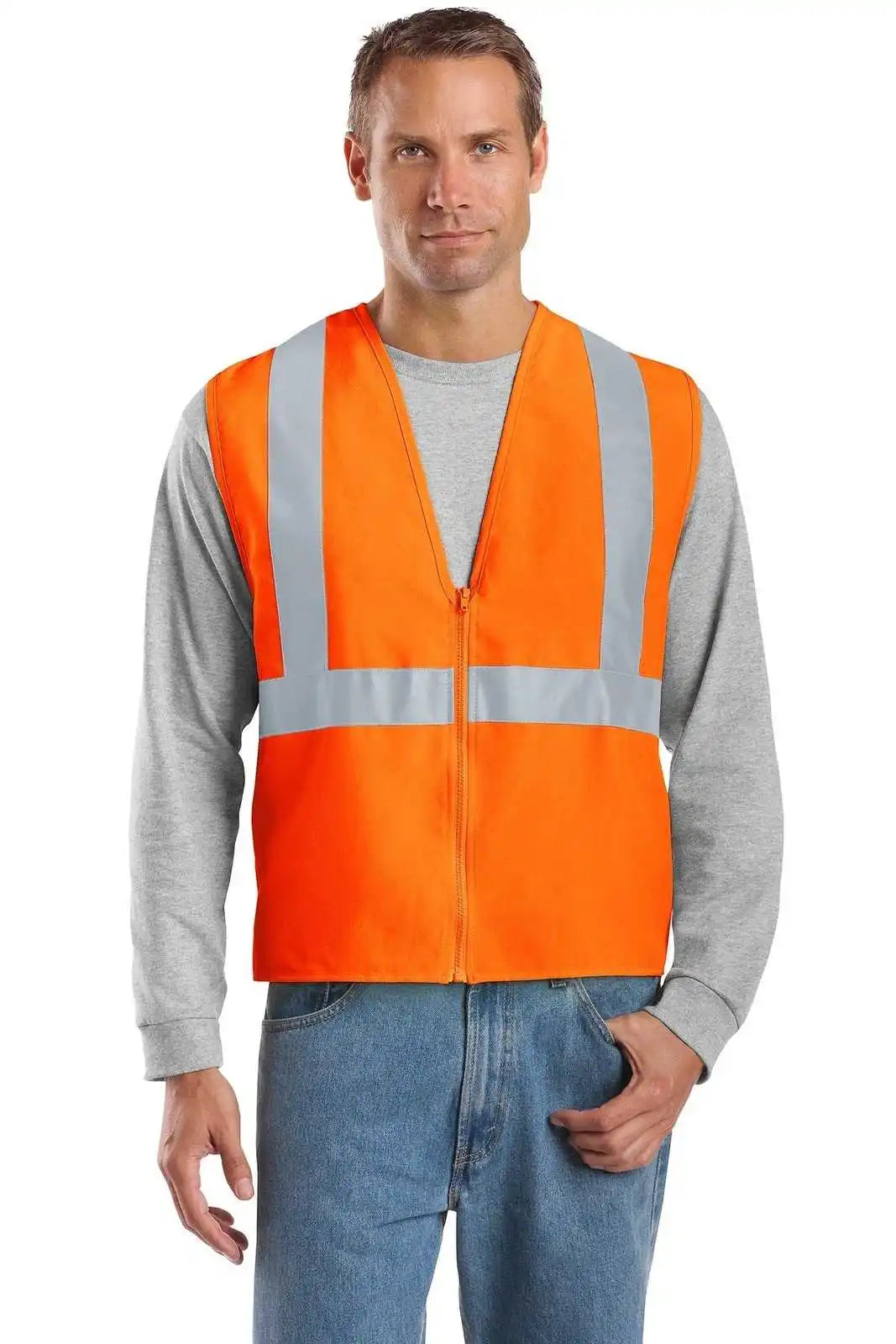 Cornerstone Csv400 Ansi 107 Class 2 Safety Vest - Orange Reflective