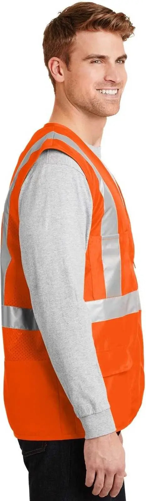 Cornerstone Csv405 Ansi 107 Class 2 Mesh Back Safety Vest - Orange