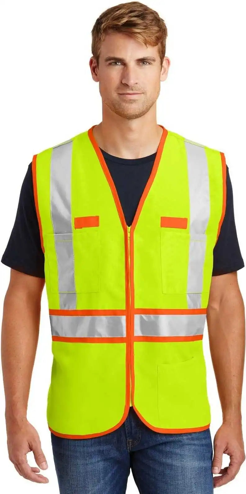 Cornerstone Csv407 Ansi 107 Class 2 Dual-color Safety Vest - Yellow Orange