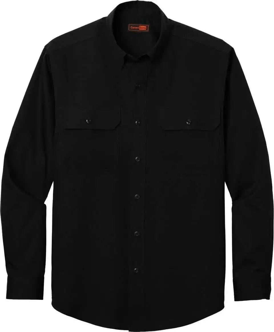 Cornerstone Csw174 Long Sleeve Select Ripstop Shirt - Black