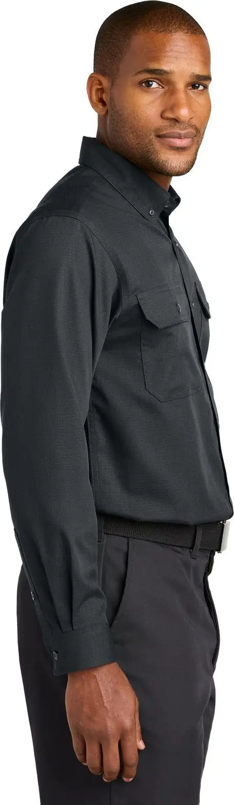 Cornerstone Csw174 Long Sleeve Select Ripstop Shirt - Echo Steel