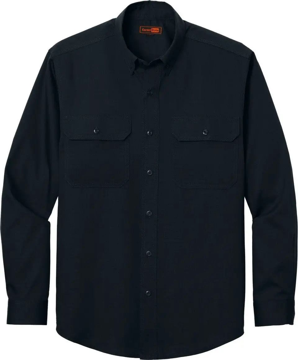Cornerstone Csw174 Long Sleeve Select Ripstop Shirt - Navy Blue