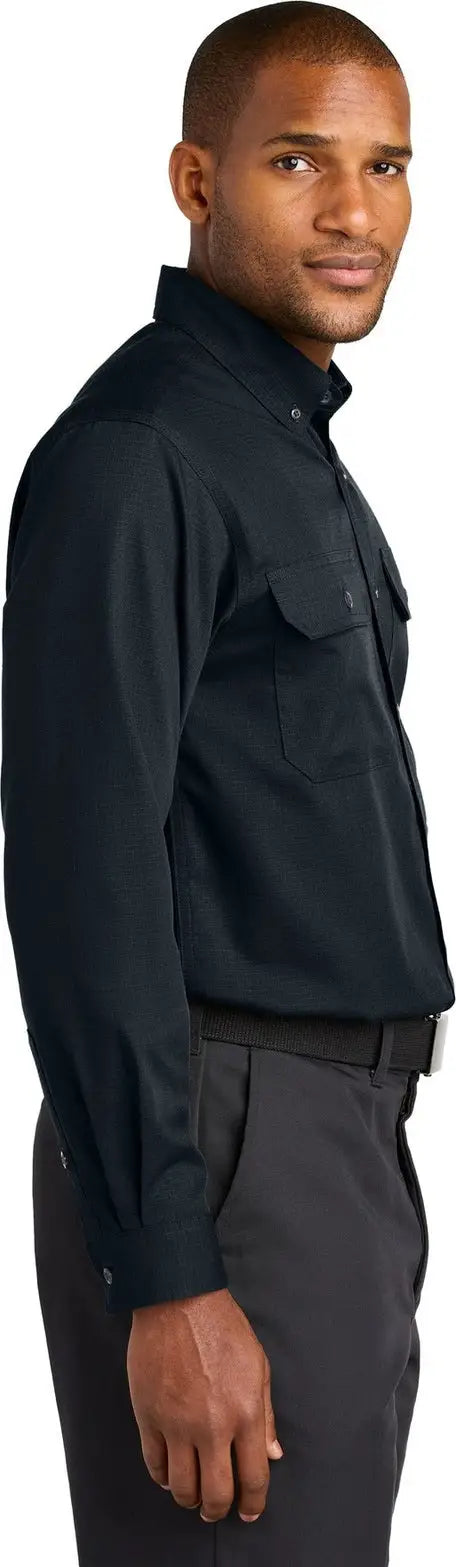 Cornerstone Csw174 Long Sleeve Select Ripstop Shirt - Navy Blue